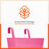 LEA Hanging Metal Pot Holders / Planters for Home / Balcony / Garden | Pink - Set of 2